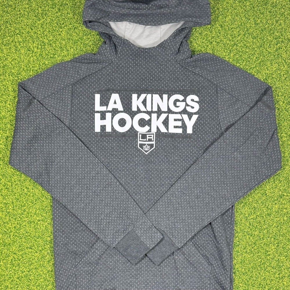 Adidas NHL Los Angeles Kings Size Small Squad Pullover Hoodie Gray Tech D78449
